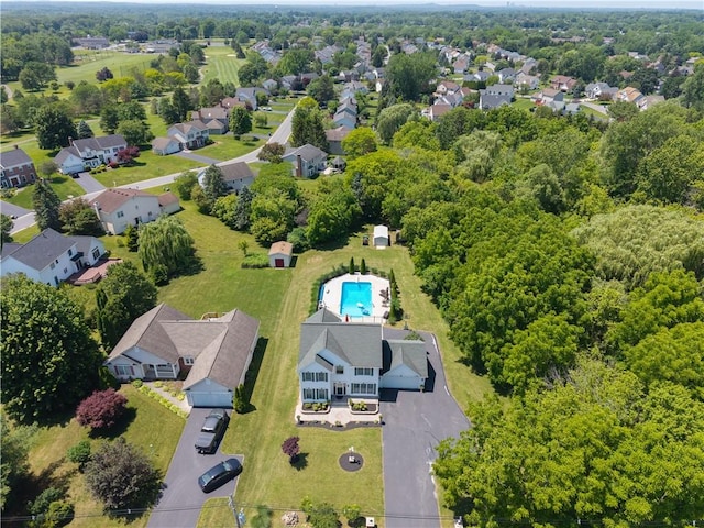 255 Watson Rd, Perinton, NY 14450 - aerial perspective of suburban area featuring a pool area