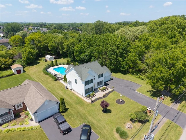 255 Watson Rd, Perinton, NY 14450 - bird's eye view of a heavily wooded area and a pool area