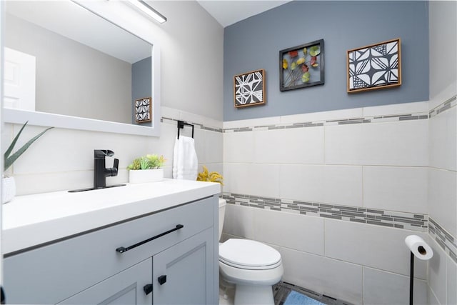 255 Watson Rd, Perinton, NY 14450 - half bathroom featuring vanity and tile walls