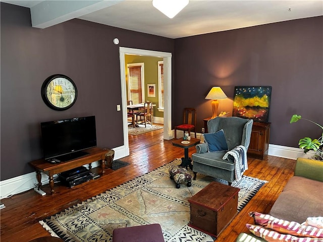 18 Weider St, Rochester, NY 14620 - living area featuring wood-type flooring and baseboards
