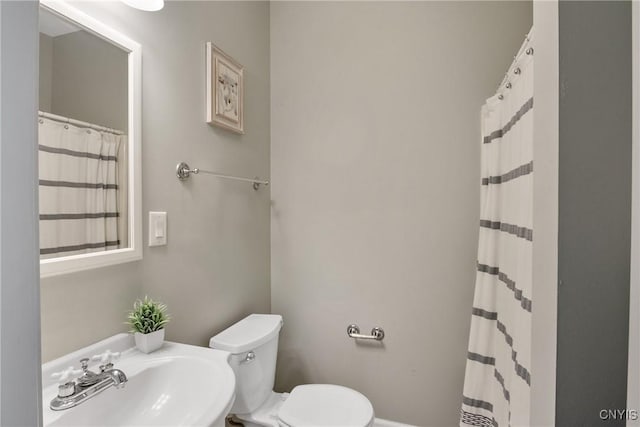 9545 Horseshoe Island Rd, Clay, NY 13041 - full bathroom featuring toilet and a shower with shower curtain
