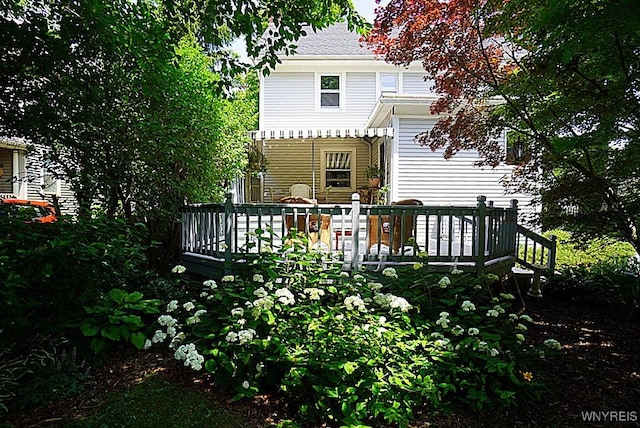 57 Dudley Ave, Hamburg, NY 14075 - rear view of house with a wooden deck