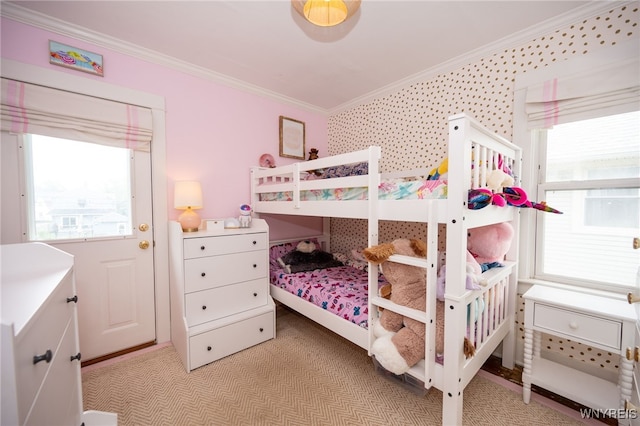 128 Argonne Dr, Tonawanda, NY 14217 - bedroom featuring crown molding and light colored carpet