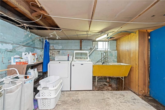 111 Hartsdale Rd, Irondequoit, NY 14622 - below grade area with separate washer and dryer and a sink