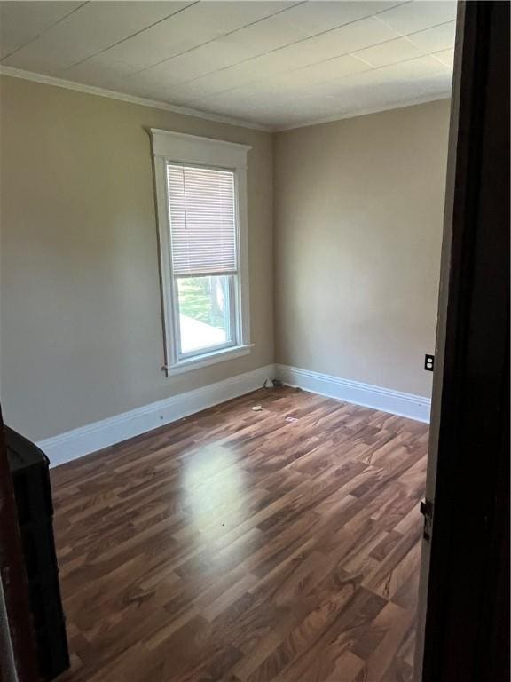 325 E 3rd St, Corning City, NY 14830 - spare room featuring crown molding and dark wood finished floors