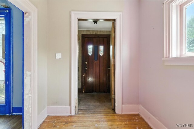 349 Willow St, Lockport City, NY 14094 - hallway featuring wood finished floors