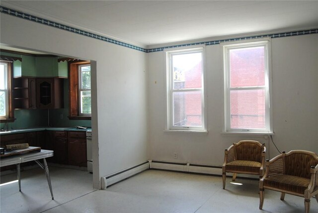 136 N Fraley St, Kane Boro, PA 16735 - living area featuring plenty of natural light and finished concrete floors