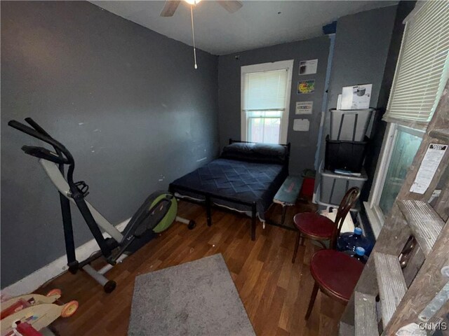 41 Owego St, Cortland, NY 13045 - sitting room with wood finished floors and a ceiling fan