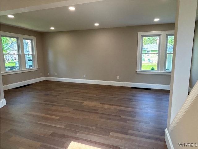 575 Willow Ave, North Tonawanda, NY 14120 - unfurnished room with dark wood-style flooring and recessed lighting