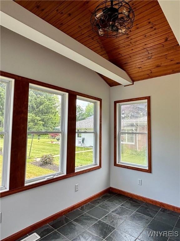 575 Willow Ave, North Tonawanda, NY 14120 - empty room featuring wooden ceiling and lofted ceiling