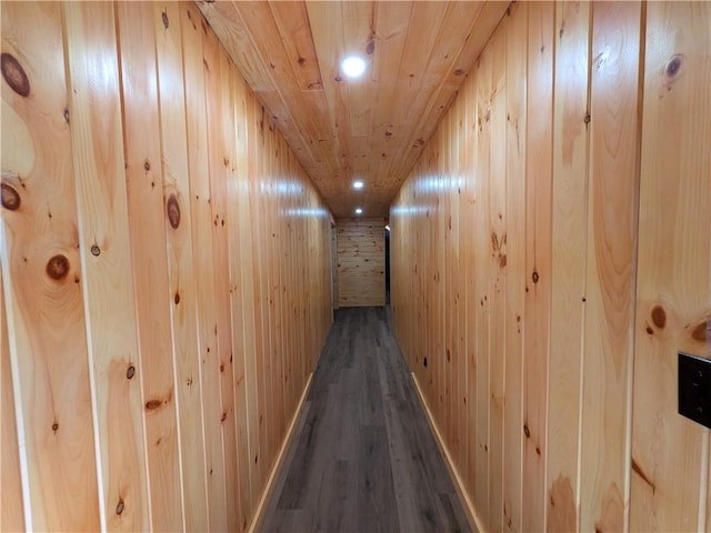 15 Clark Dr, Otto Twp, PA 16745 - corridor with wooden walls, wood finished floors, and recessed lighting