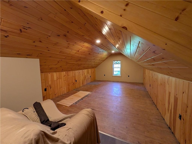 15 Clark Dr, Otto Twp, PA 16745 - bonus room with wood walls, lofted ceiling, light wood finished floors, and wood ceiling