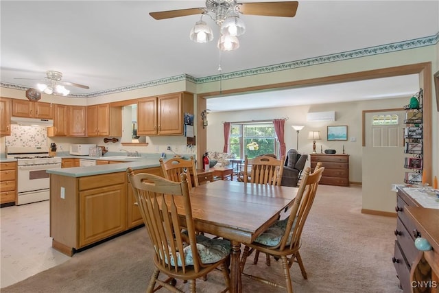 123 Town Line Rd, Volney, NY 13069 - dining room with ceiling fan and light carpet