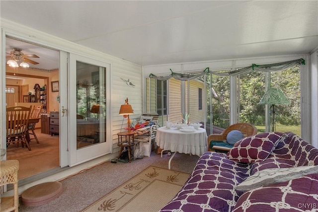 123 Town Line Rd, Volney, NY 13069 - sunroom featuring ceiling fan