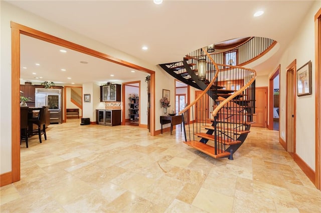 42 Lake Lacoma Dr, Perinton, NY 14534 - staircase with baseboards and recessed lighting