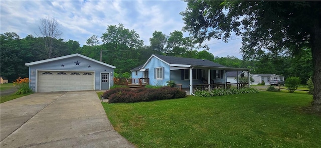 12655 Berwick, Tpke, PA 16925 - view of front of house with a front yard, an outdoor structure, and a garage
