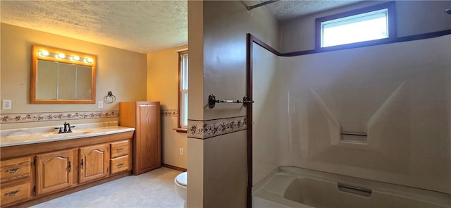 12655 Berwick, Tpke, PA 16925 - full bathroom with a textured ceiling, vanity, and shower / tub combination