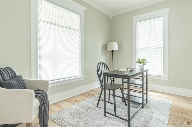 810 Superior St, Watertown City, NY 13601 - office featuring crown molding, plenty of natural light, and wood finished floors