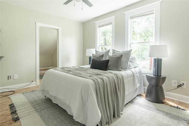 810 Superior St, Watertown City, NY 13601 - bedroom with multiple windows, wood finished floors, and ceiling fan
