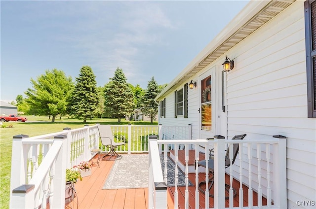 20040 Morin Ln S, Hounsfield, NY 13685 - wooden deck featuring a yard