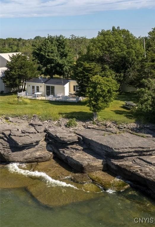 5366 Clark Point Rd, Henderson, NY 13651 - view of yard with a wooded view