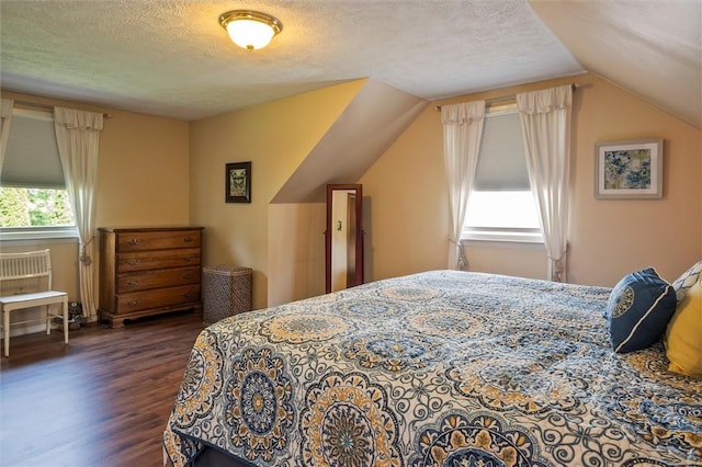 38 Tobin Rd, Henrietta, NY 14467 - bedroom with wood finished floors, a textured ceiling, and lofted ceiling