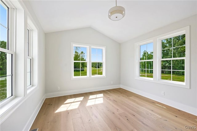 3745 Fisher Rd, Skaneateles, NY 13152 - empty room with healthy amount of natural light, light wood-style flooring, and lofted ceiling
