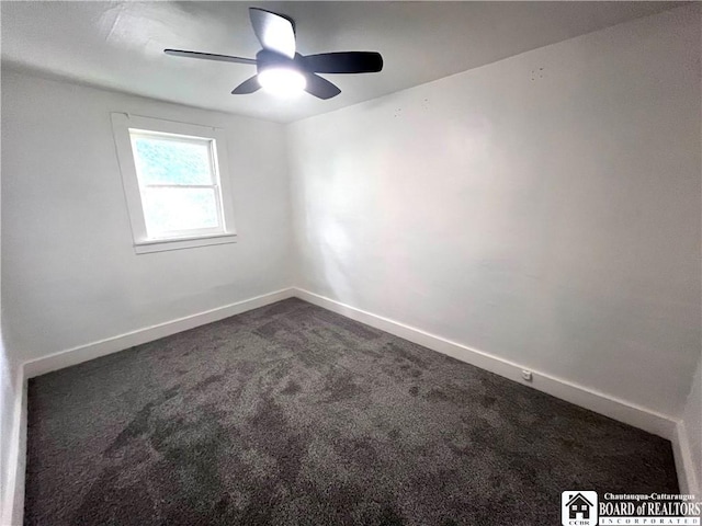 1504 River St, Olean, NY 14760 - unfurnished room featuring dark carpet and ceiling fan