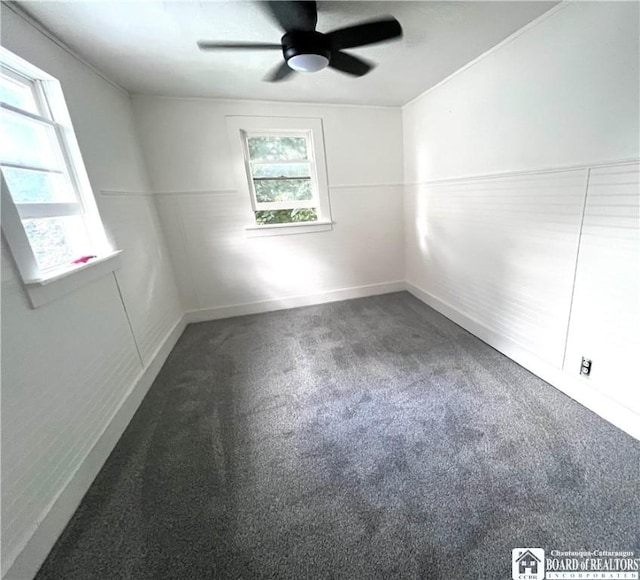 1504 River St, Olean, NY 14760 - empty room with carpet flooring and a ceiling fan