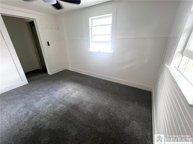 1504 River St, Olean, NY 14760 - unfurnished bedroom featuring carpet floors and ceiling fan