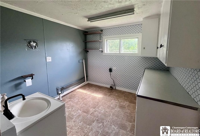 1504 River St, Olean, NY 14760 - bathroom with a textured ceiling and vanity