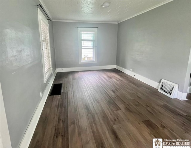 1504 River St, Olean, NY 14760 - unfurnished room featuring ornamental molding and dark wood-style floors
