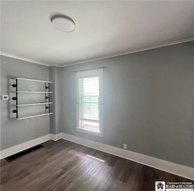 1504 River St, Olean, NY 14760 - unfurnished room featuring crown molding and dark wood finished floors