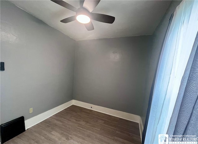 1504 River St, Olean, NY 14760 - spare room with ceiling fan, dark wood finished floors, and lofted ceiling
