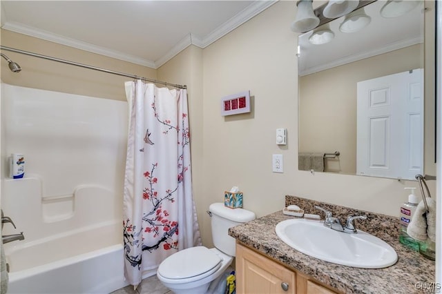 28005/08 Stony Point Rd, Cape Vincent, NY 13618 - full bath with vanity, shower / bath combination with curtain, and crown molding