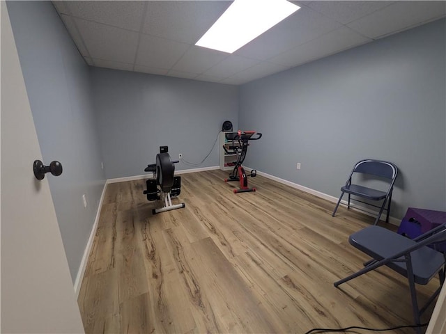 1525 S Ave, Lewis Run, PA 16738 - workout area featuring wood finished floors and a drop ceiling