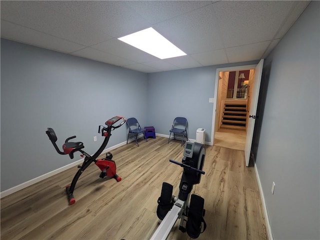 1525 S Ave, Lewis Run, PA 16738 - workout area featuring wood finished floors and a paneled ceiling