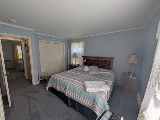 1525 S Ave, Lewis Run, PA 16738 - carpeted bedroom with crown molding and a closet