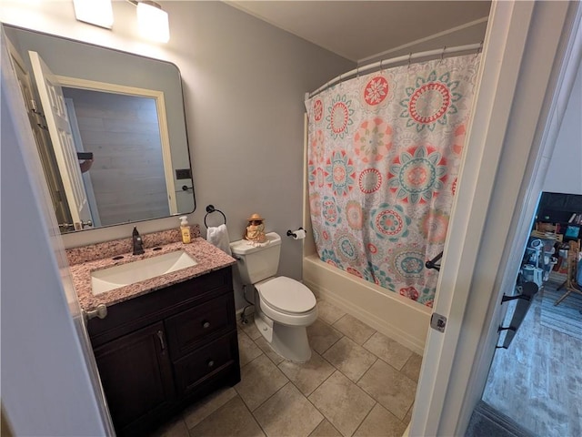 1525 S Ave, Lewis Run, PA 16738 - full bath with vanity, shower / tub combo, and tile patterned flooring