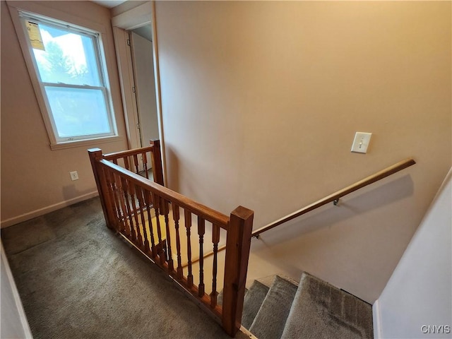 114 Stevens Pl, Syracuse, NY 13210 - stairway featuring carpet and baseboards