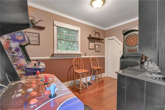 6188 Lake St, Aurelius, NY 13034 - interior space featuring wood finished floors and crown molding