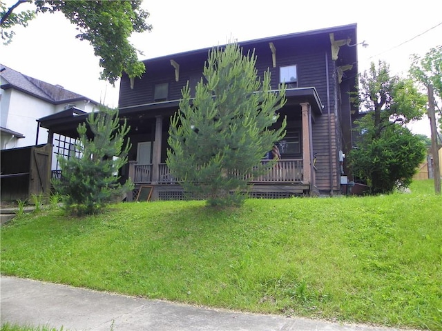 202-204-206 N Monroe St, Reading, NY 14891 - view of front of property featuring a front yard and covered porch