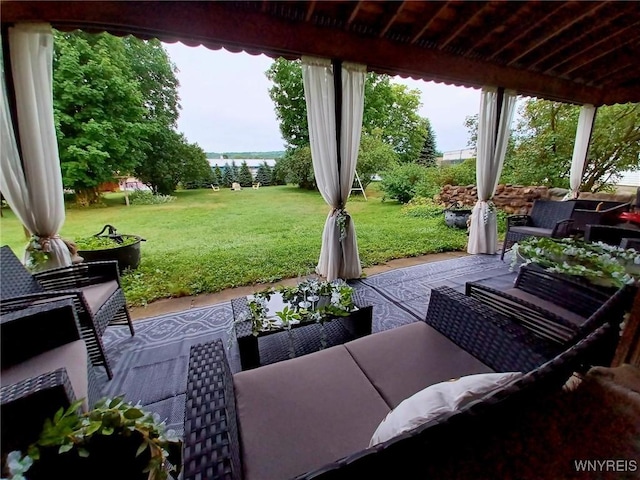41 N Franklin St, New Albion, NY 14719 - view of patio featuring an outdoor hangout area
