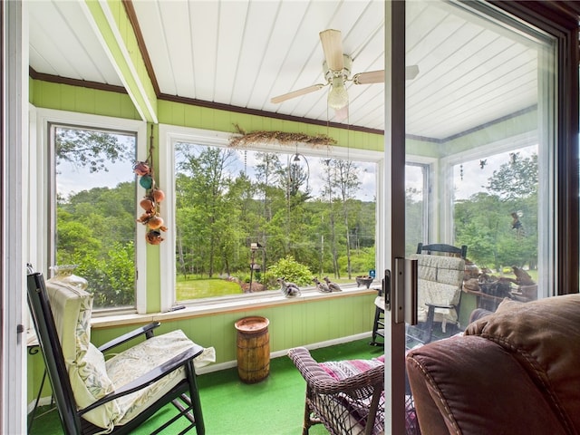 1029 Barden Brk, Ceres, PA 16731 - sunroom / solarium featuring a ceiling fan