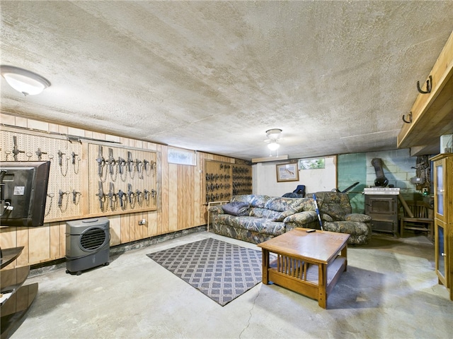 1029 Barden Brk, Ceres, PA 16731 - living area featuring concrete floors, healthy amount of natural light, and a wood stove