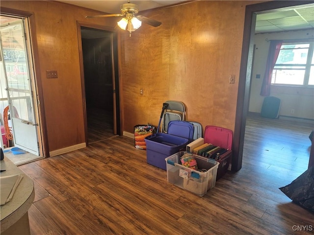 313 W 3rd St S, Fulton, NY 13069 - interior space featuring wood finished floors and ceiling fan