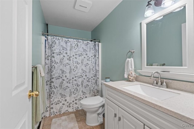 13489 Case Rd, Lyme, NY 13622 - full bath featuring vanity, a shower with shower curtain, and tile patterned floors