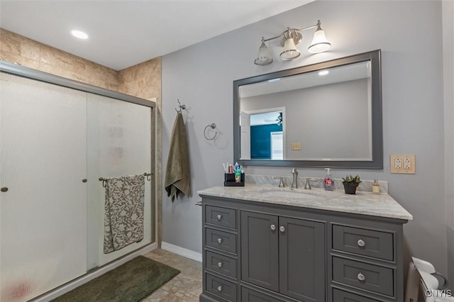 13489 Case Rd, Lyme, NY 13622 - bathroom with vanity and a shower stall