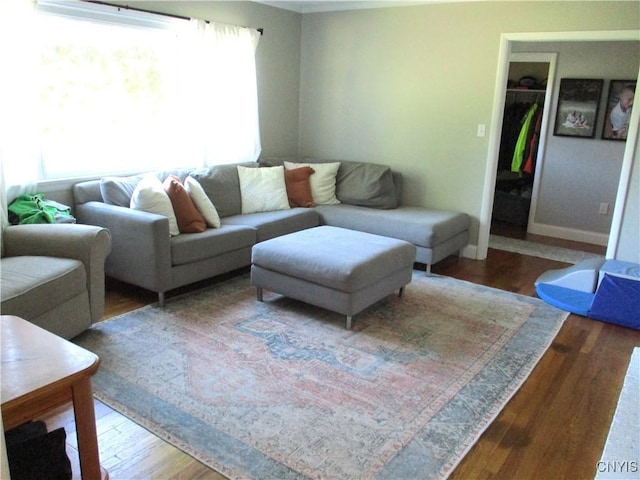 7739 Roberts St, Lenox, NY 13032 - living area featuring wood finished floors and baseboards
