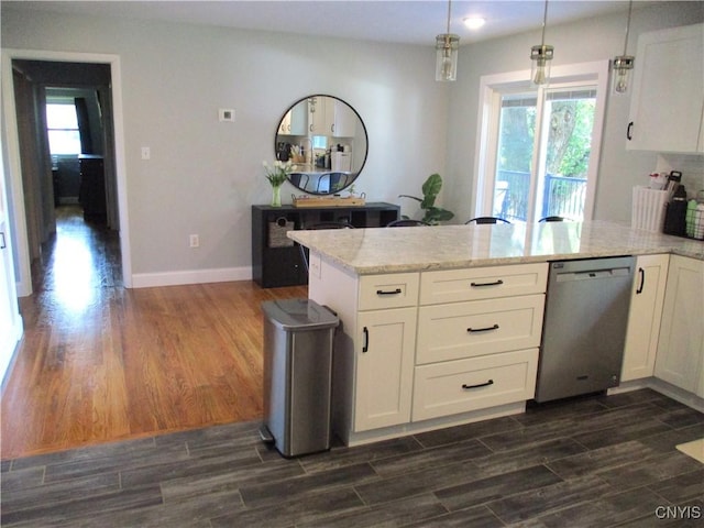 7739 Roberts St, Lenox, NY 13032 - kitchen featuring dishwasher, a peninsula, and dark wood-style floors